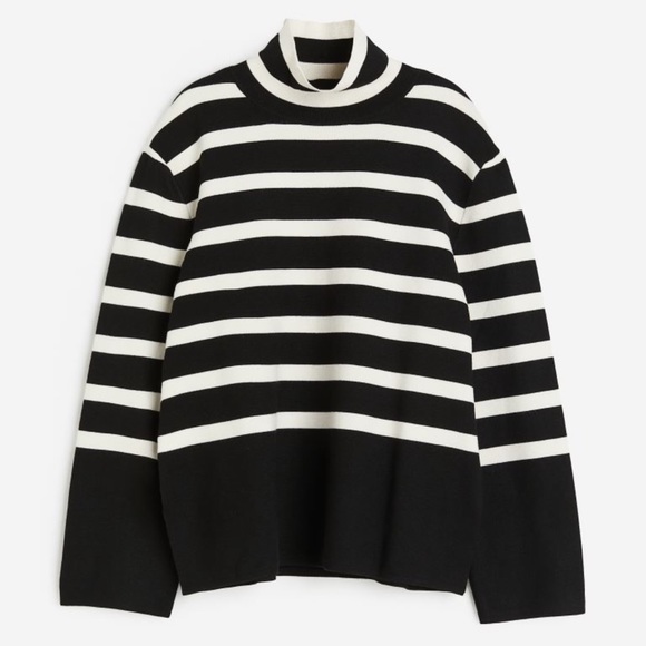 HM Striped Mock Turtleneck Sweater (S) - Picture 2 of 10